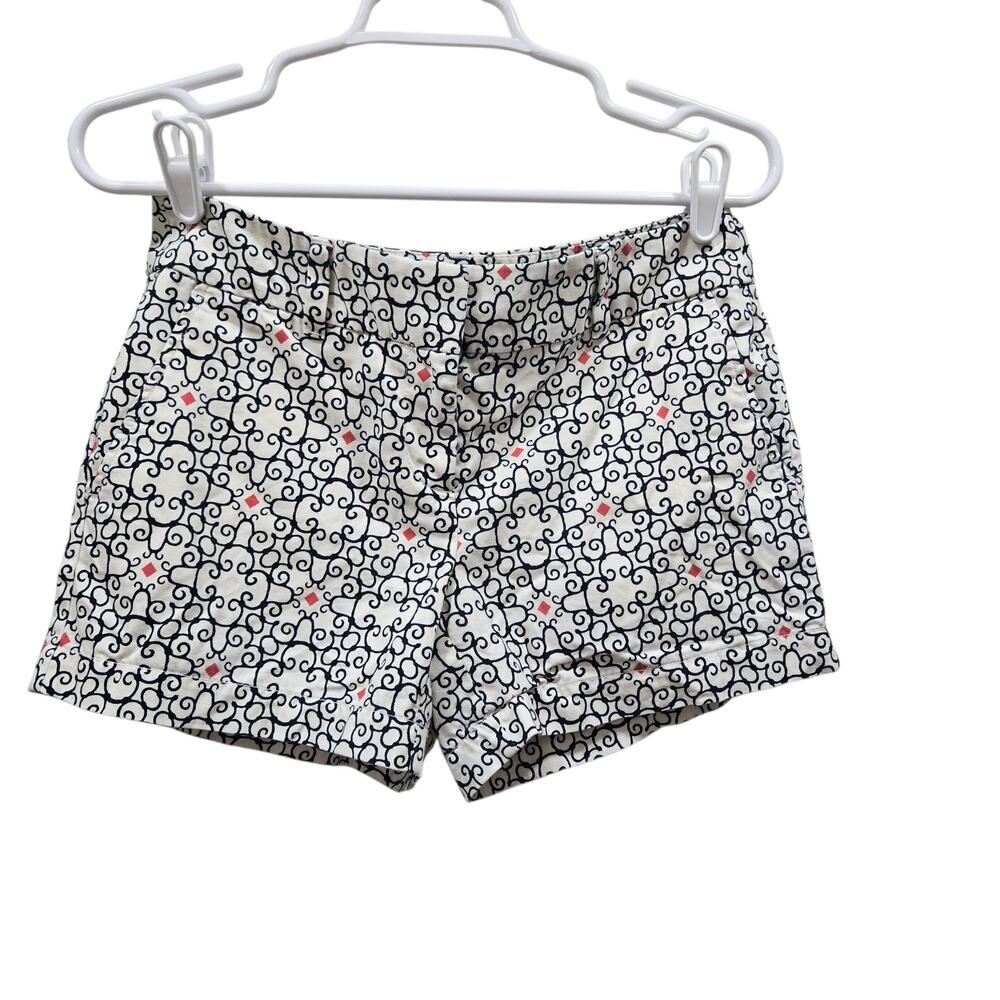LOFT Riviera 4in Scroll Print Cotton Shorts Size 0